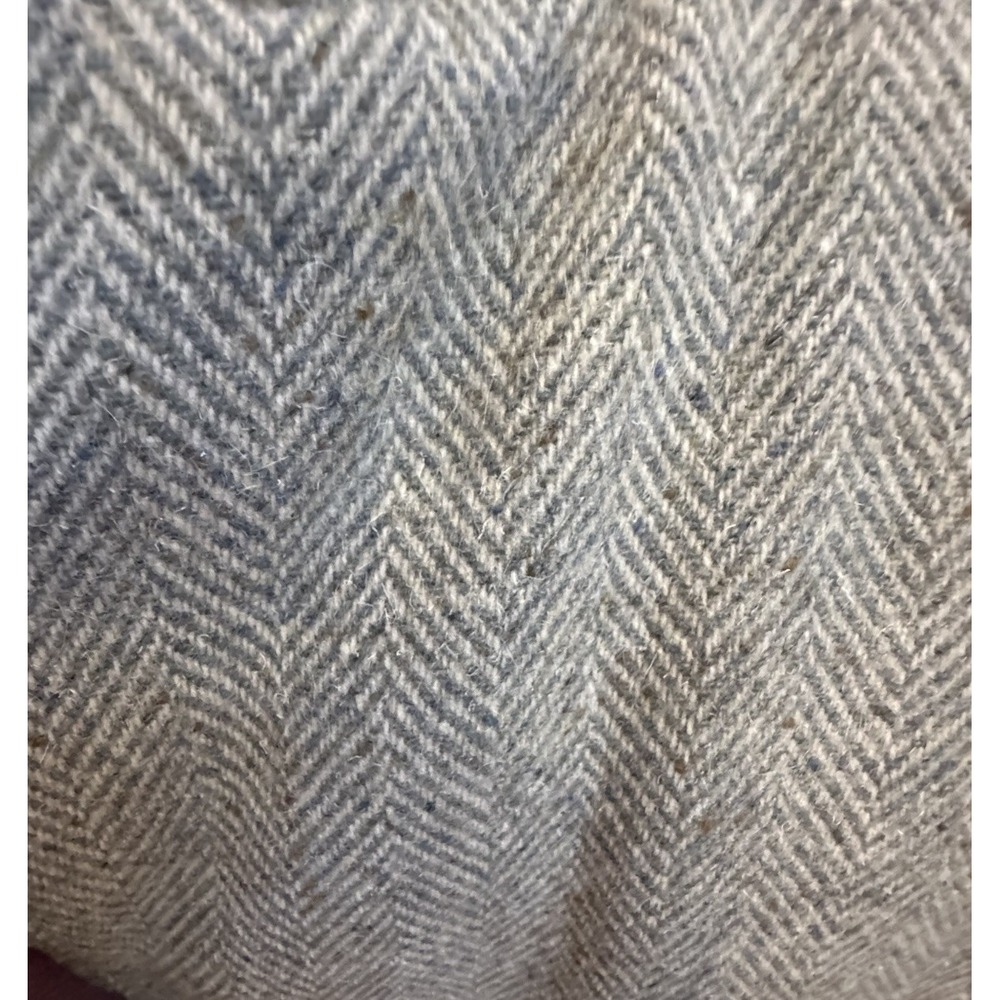 Woolrich VTG Herringbone Wool Coat Heavy Peacoat L Sz 40 Sherpa Lined Green Gray - Picture 9 of 10